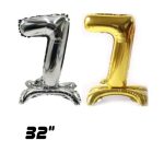 GLOBOS CON BASES N°7 80 CM DORADO O PLATEADO