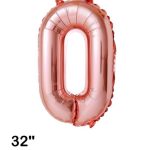 GLOBO N°0 80 CM ROSA GOLD