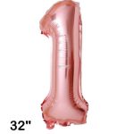 GLOBO N°1 80 CM ROSA GOLD