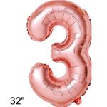 GLOBO N°3 80 CM ROSA GOLD