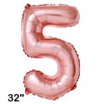 GLOBO N°5 80 CM ROSA GOLD