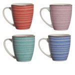TAZAS CERÁMICA 10 CM RAYADAS 250 ml