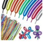 PACK 10 GLOBOS CROMADOS PARA GLOBOLOGÍA COLORES SURTIDOS