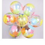 PACK 10 GLOBOS FLUOR NEON CON FLORES