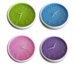 RELOJ DE PARED ESFERA 4 COLORES LISOS 24,5 cm DIÁMETRO