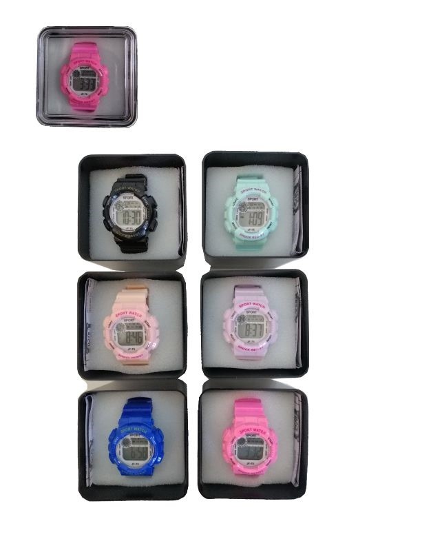 CLMI1416 RELOJ PULSERA ANTI AGUA INFANTIL VARIOS COLORES EN CAJA - Imagen 1