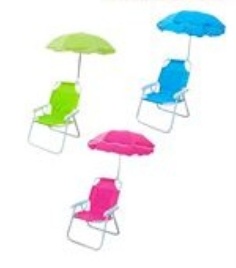 CLMI2287 SILLA PARA PLAYA CON SOMBRILLA 3 COLORES HASTA 30 Kg - Imagen 1