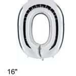 GLOBO N°0 40 CM PLATEADO