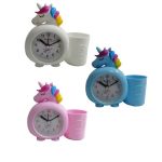 RELOJ DESPERTADOR UNICORNIO A PILAS 9,5 CM 3 COLORES