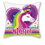 ALMOHADON 45 x 45 cm UNICORNIO "MAGIC" VIOLETA