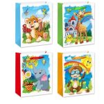 BOLSA IMPRESA CON FUELLE 26 x 32 cm 4 DISEÑOS ZOO