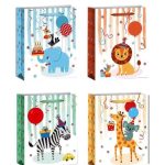 BOLSA IMPRESA CON FUELLE 26 x 32 cm 4 DISEÑOS ANIMALES ZOO