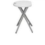 TABURETE PLEGABLE TAPA DE RESINA RESISTENTE BLANCO