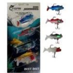SEÑUELOS PARA PESCA 7 cm SILICONA 4 PECES DOBLE ANZUELO