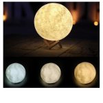 VELADORA LUNA CON SOPORTE DE MADERA 220V 10 CM DIÁMETRO