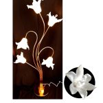 LÁMPARA DE PIE LED 5 LIRIOS BLANCOS CON PERLAS